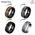 thumbnail image 2 of anillo de dedo con incrustaciones de cadena de acero inoxidable punk para hombre y mujer joyería regalo, 2 of 4