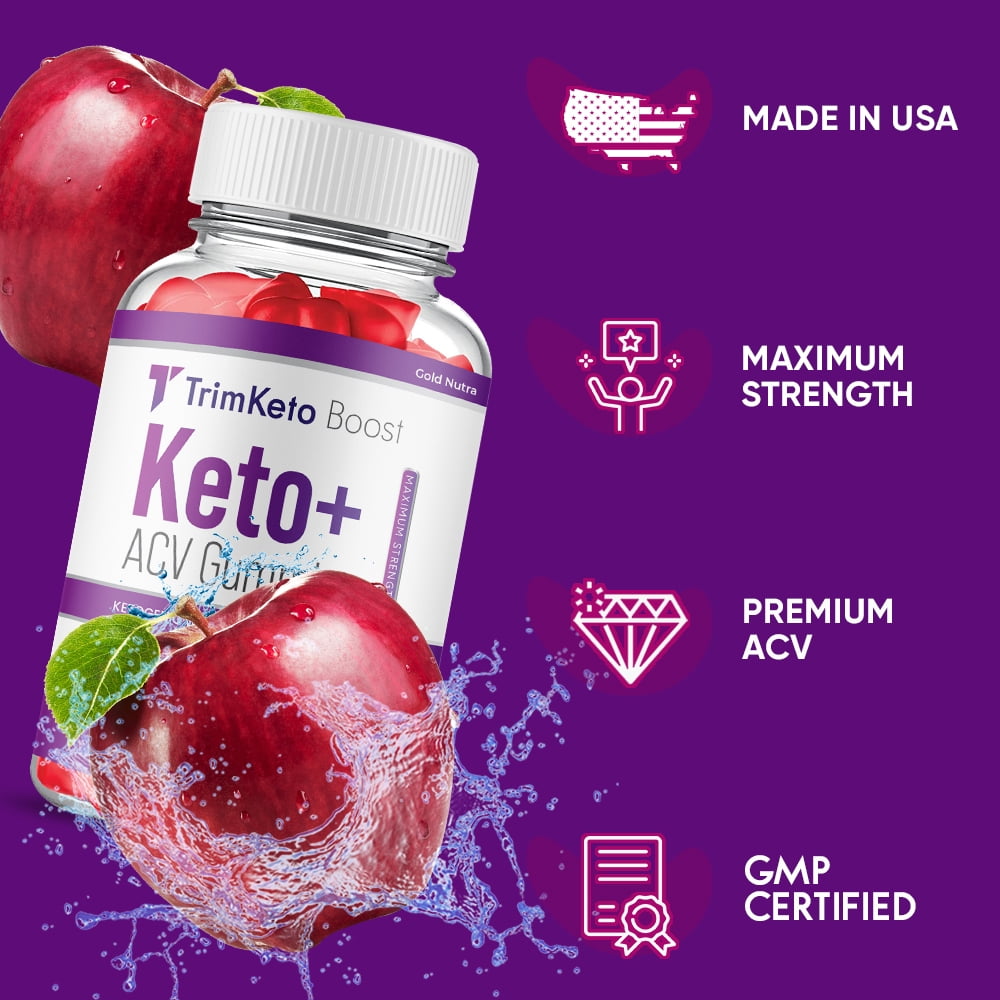 (3 Pack) TrimKeto Boost Keto ACV Gummies, Apple Cider Vinegar, Max Strength, 3 Month Supply Dietary Supplement, Made in USA.