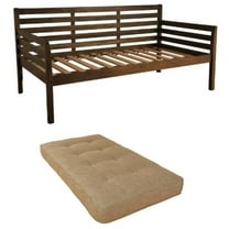 Home Square 2-Piece Set with Daybed Mattress and Daybed in Rustic Walnut
