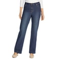 thumbnail image 2 of Woman Within Plus Size Petite Stretch Denim Wide-Leg Five-Pocket Jeans, 2 of 6