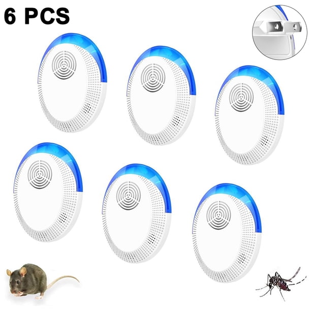 Repelente Ultrasónico De Plagas - Pack De 6 Unidades - Para Mosquitos, Ratones, Cucarachas, Arañas - Sin Químicos, Seguro Para Mascotas