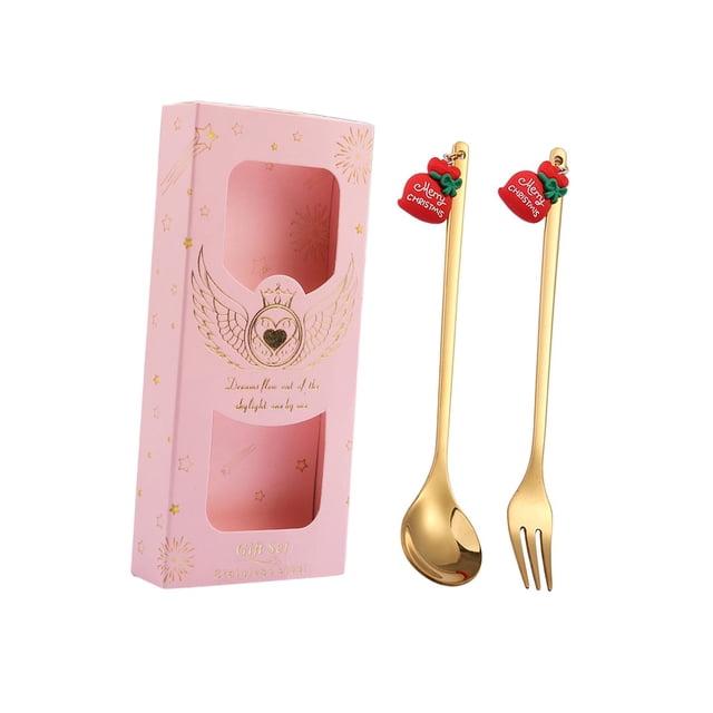 Christmas Set Small Utensils Xmas Premium Stainless Steel Cutlery Pouch