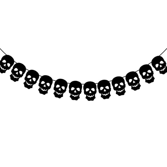 AKEGAMN “Halloween Fright Night” Creative Skeleton Theme Flag Banner Decoration Set Holiday Scene Layout Wall Stickers Hanging Decorations New Design, Showing Taste: As a new Halloween product, a la