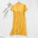 thumbnail image 4 of HongQid Womens Nightgowns Short Sleeve Sleepwear Crew Neck Loungewear Color Block Nightshirt Summer Dresses, 4 of 8