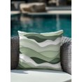 thumbnail image 4 of Waterproof Outdoor Throw Pillows with Inserts 18"x18", Sage Green Ombre Soft Decorative Pillowcases for Couch Bedroom, Modern Moire Geometric Abstract Pillow Covers for Sofa Living Room, 4 of 8