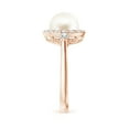 thumbnail image 6 of ANGARA Freshwater Cultured Pearl Halo Engagement Ring in 14K Rose Gold for Women | June Birthstone, Birthday, Anniversary, Jewelry Gift for Women | Pearl Ring, 6 of 8