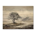 thumbnail image 3 of Designart "Monochrome Misty Tree horizon II" Floral Print on Natural Pine Wood, 3 of 5