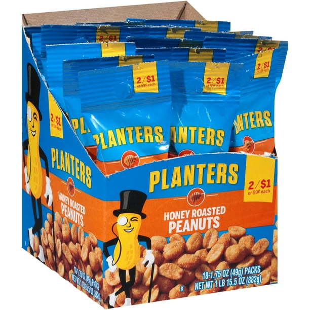 Planters Honey Roast Cashews 18 1.75 oz Bags
