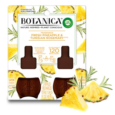 Air Wick Botanica Plug in Refill, 2 Ct, Fresh Pineapple and Tunisian Rosemary