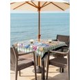 thumbnail image 2 of Outdoor Tablecloth with Umbrella Hole and Zipper, Bunny Gnomes Easter Square Table Cloth 54x54 Inch Waterproof Tablecloth, Eggs Sage Green Checkered Farmhouse Picnic Table Cover for Patio Camping, 2 of 7