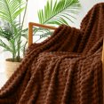 thumbnail image 6 of Honeeladyy Flannel Fleece Throw Blanket, All Season Solid Color Lightweight Super Soft Thickened Multifunctional Cozy Blanket for Bed or Couch, Coffee, 39.37×27.56in, 6 of 6