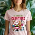 thumbnail image 5 of All Booked For Christmas T-Shirt | Santa Reindeer Gingerbread Reading Tee, Navy, Size 2XL, 5 of 6