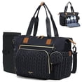 thumbnail image 1 of Bolsa para pañales Tonyeee, impermeable, grande, negra, con cambiador, 1 of 6