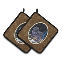 Carolines Treasures SS8456PTHD Starry Night Chow Chow Pair of Pot Holders, 7.5HX7.5W, multicolor