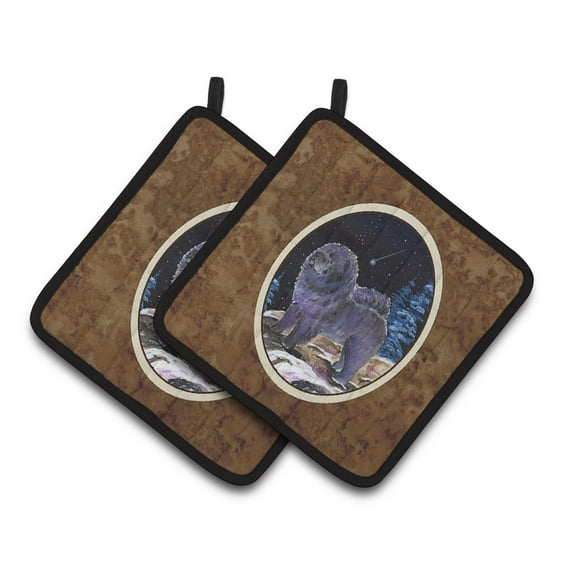 Carolines Treasures SS8456PTHD Starry Night Chow Chow Pair of Pot Holders, 7.5HX7.5W, multicolor