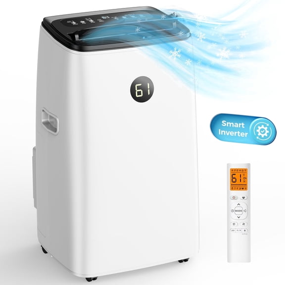 Lcxmtv 16,000 BTU Inverter Portable Air Conditioner, Dual Hose AC Unit for Large Rooms up to 800 Sq. Ft., 3-in-1 Cooler with Dehumidifier, Fan and DIY Window Kit, Quiet Sleep Mode (42dB)