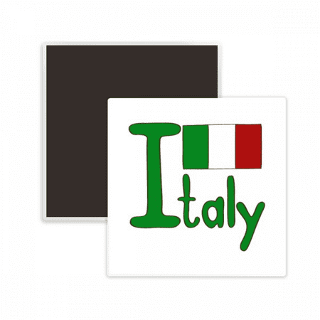 

Italy National Flag Green Pattern Square Ceracs Fridge Magnet Keepsake Memento