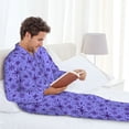 thumbnail image 6 of Picia Purple Snowflake Elegance Pattern Men’s Long-Sleeve Sleepwear Set - Soft 2-Piece Loungewear with Pockets, Comfy PJs for Relaxing Nights-X-Large, 6 of 7