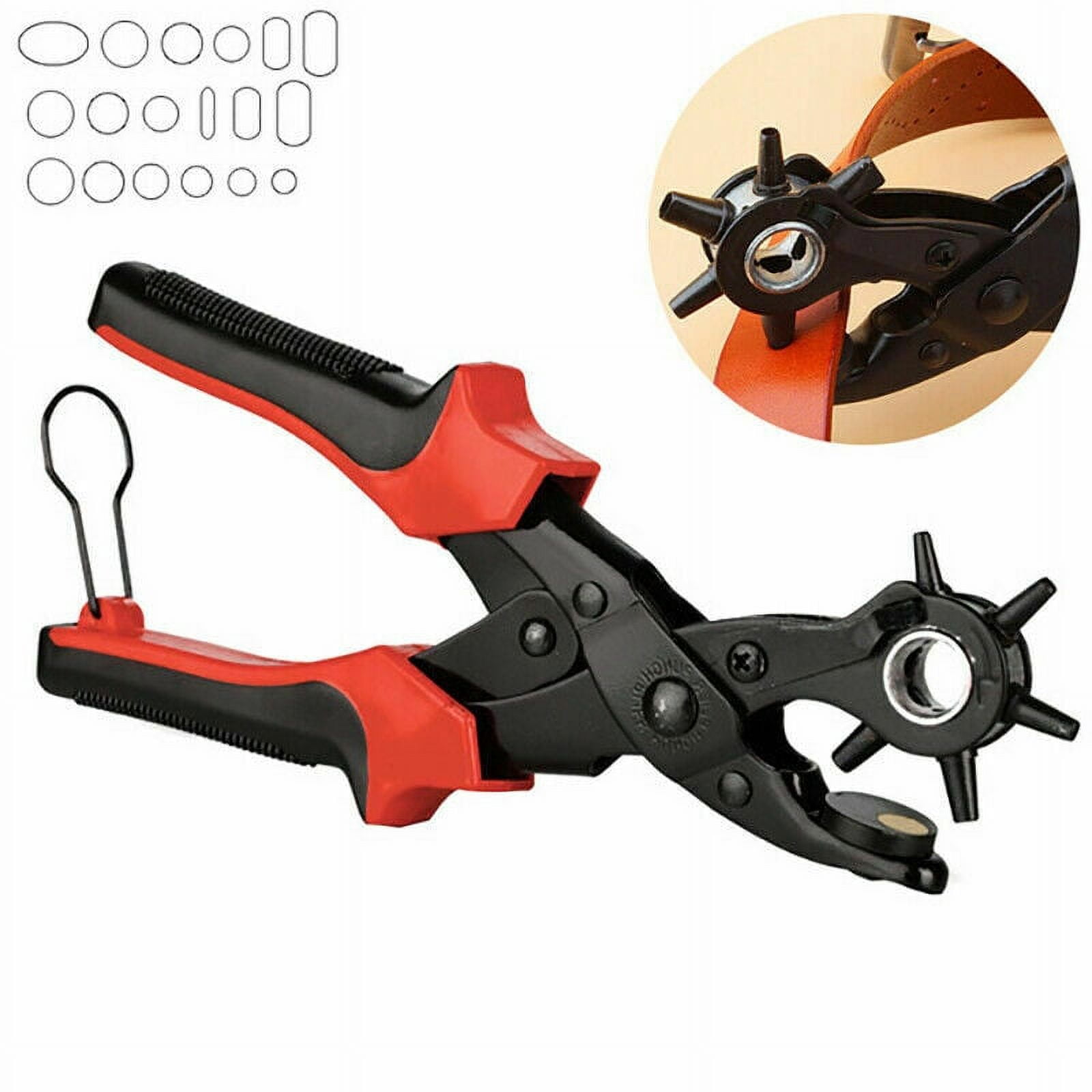 1 Set Steel Rivets Eyelets Belt Leather Hole Puncher Pliers Press Grommets Round Flat Oval