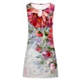 thumbnail image 4 of SMihono Robe d'Été Grande Taille pour Femmes 2023 Mode Aguichant Vintage à Col Rond Sans Manches Imprimée Robes Rondes, 4 of 5