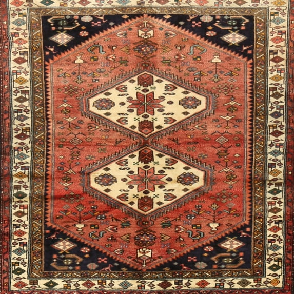 Ahgly Company Indoor Square Traditional Red Persian Area Rugs, 7' Square