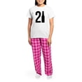 thumbnail image 4 of CafePress - 21 Years Old Women's Light Pajamas - Women's Short Sleeve Print T-Shirt and Pants Light Cotton Pajama Set, 4 of 7