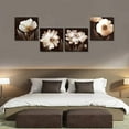 thumbnail image 6 of Brown Wall Art Flowers Canvas Wall Decor for Living Room Bedroom Floral Abstract Painting Pictures Artwork Framed Wall Art Giclee Prints (12x12inchx4), 6 of 6