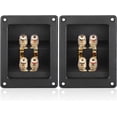 thumbnail image 1 of GHSDFBB 2PCS Rectangle 4-Way Speaker Terminal Box, Gold-Plated Binding Post Terminal Cable Connector for DIY Applications, Terminal Cups with 2 Pairs Banana Plug Socket Connector & 4PCS Screws, 1 of 7