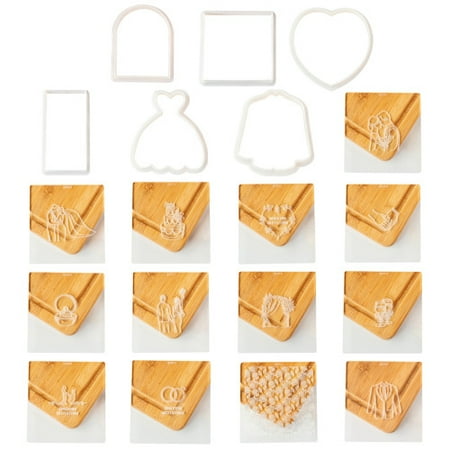 

Zhaomeidaxi Heat-Resistant Plastic Pastry Dough Embosser Mold Cookie Cutters Molds for Bridal Shower Engagement Wedding Cookie Cutter