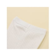 BemeyourBBs Unisex Toddler Baby Boy Girl Pants Newborn Infant Leggings Solid Ribbed Pants Pink White Black Leggings Elastic Waist Cotton Pants