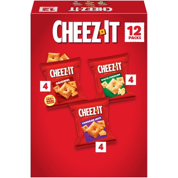 Cheez-It Variety Pack Cheese Crackers, Baked Snack Crackers, 12 Count