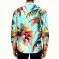 thumbnail image 6 of BiZtdJrK Long Sleeve Shirts for Men Summer Casual Button Up Blouse Fashion Hawaiian Beach Tops Vacation Clothes, Mint Green, XL, 6 of 8