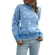 thumbnail image 1 of VISgogo, suéter de punto esponjoso para mujer, primavera, informal, estampado de estrellas, suelto, manga larga, cuello redondo, pulóver, Tops, ropa de calle VISgogo moda, 1 of 7