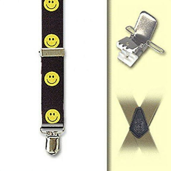 Suspender Factory Smiley Face 1 Inch Clip Suspenders - All Smiley Face