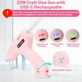 thumbnail image 4 of Hot Glue Gun Kit with 10 Glue Sticks, Fast Preheating Hot Melt, High Temp for School Crafts DIY Arts and Quick Home Repairs, 20W Pink, 4 of 12