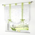 thumbnail image 4 of ZHH Pastoral Tie-Up Valance Embroidered Sheer Adjustable Curtains For Bedroom,Kitchen(55"x55",White), 4 of 14