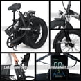 thumbnail image 4 of DSstyles Folding Electric Bike for Adults. 750W Motor 48V 15AH Hidden Battery. 20" Fat Tire Snow with 7-Speed, 4 of 9