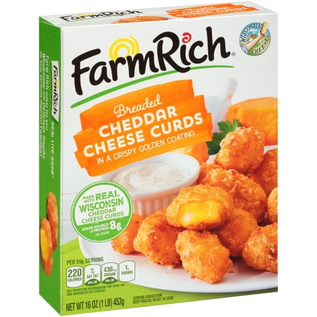 Farm Rich Breaded Cheddar Cheese Curds Frozen 16 Oz