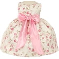 thumbnail image 2 of Baby Flower Girl Dress Classy Rose Printed Jacquard Baby Dress Pink M CC ME856, 2 of 4