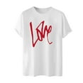 thumbnail image 4 of UVEASISHA Valentine Day T Shirts for Men Short Sleeve Crewneck Tee Love Letter Print Tshirts Casual Regular Fit Gym Workout Shirt Holiday Gifts White XXL, 4 of 5