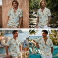 thumbnail image 2 of FOR U DESIGNS Blue Sailboat Print Matchable Couple Clothes Hawaiian Husband and Wife Clothing Linen-Style Casual Button Shirt and Sleeveless Sundress Summer Dress, 2 of 7