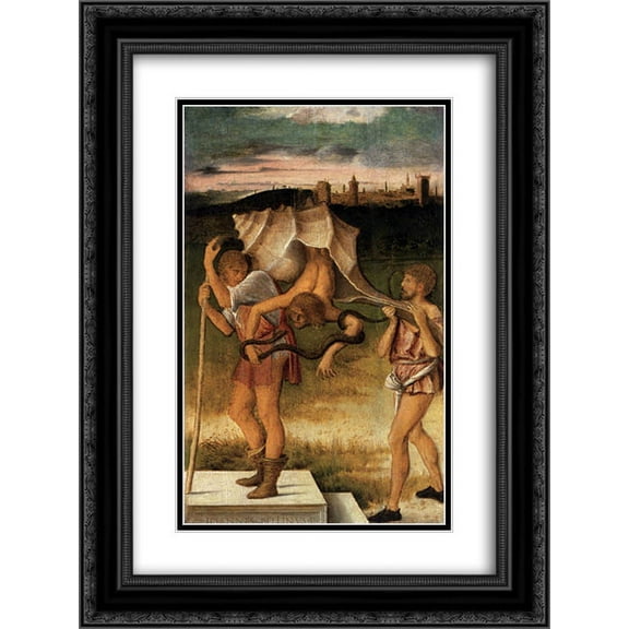 Giovanni Bellini 2x Matted 18x24 Black Ornate Framed Art Print 'Four Allegories Falsehood (Wisdom)'