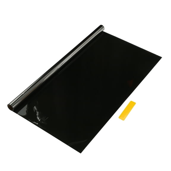 Unique Bargains Car Window Tint Film Window Privacy Film Car Nano Ceramic PET 9.84 ft x 19.69 inch 1 Pc Chrome Black VLT 14% IRR 61% UVR 95%