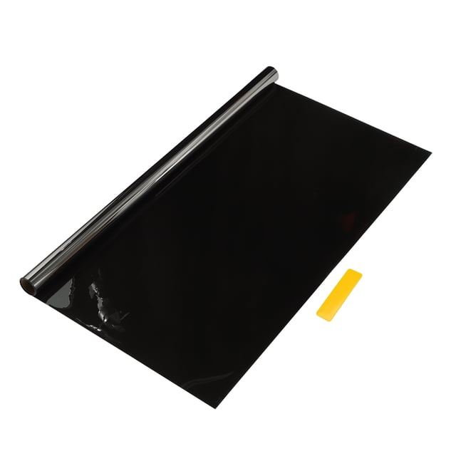 Película de Tinte para Ventanas de Automóviles Universal Unique Bargains, Película de Privacidad 6.56 ft x 23.62 inch Nano Cerámica PET Negro Cromado 1 Pc VLT 14% IRR 61% URV 95%