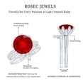 thumbnail image 5 of Rosec Jewels Floral Bridal Ring Set with Lab Created Ruby and Moissanite - AAAA Grade - 10 mm, 925 Sterling Silver, US 4.00, 5 of 9