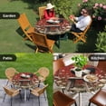 thumbnail image 4 of Red Rooster Round Tablecloth for 36-44 Inch Tables,Fitted Table Cover with Elastic Edge,Farmhouse Animals Spring Floral Rustic Waterproof Outdoor Table Cloth Protector for Patio Garden Dinner Picnic, 4 of 9