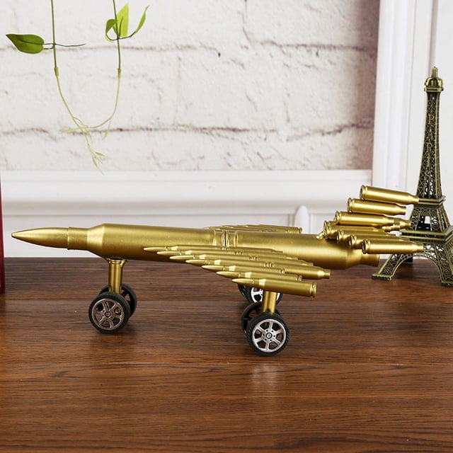 Carcasas de Artesanía en apariencia de Modelo de Decoración de escritorio para Regalos CUTICAT Estatua de avión de metal