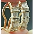 thumbnail image 5 of 2 Ct Baguette Cut Natural Moissanite Huggie Hoop Earrings 14k Yellow Gold Plated, 5 of 5