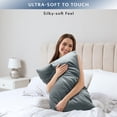 thumbnail image 2 of King Size 400 Thread Count Cotton Pillowcases Set of 2, Solid Percale Envelope Closure Pillow Cases by SimpleField - Soft, Smooth & Breathable ( Dark Gray, 20 x 36 inches), 2 of 6