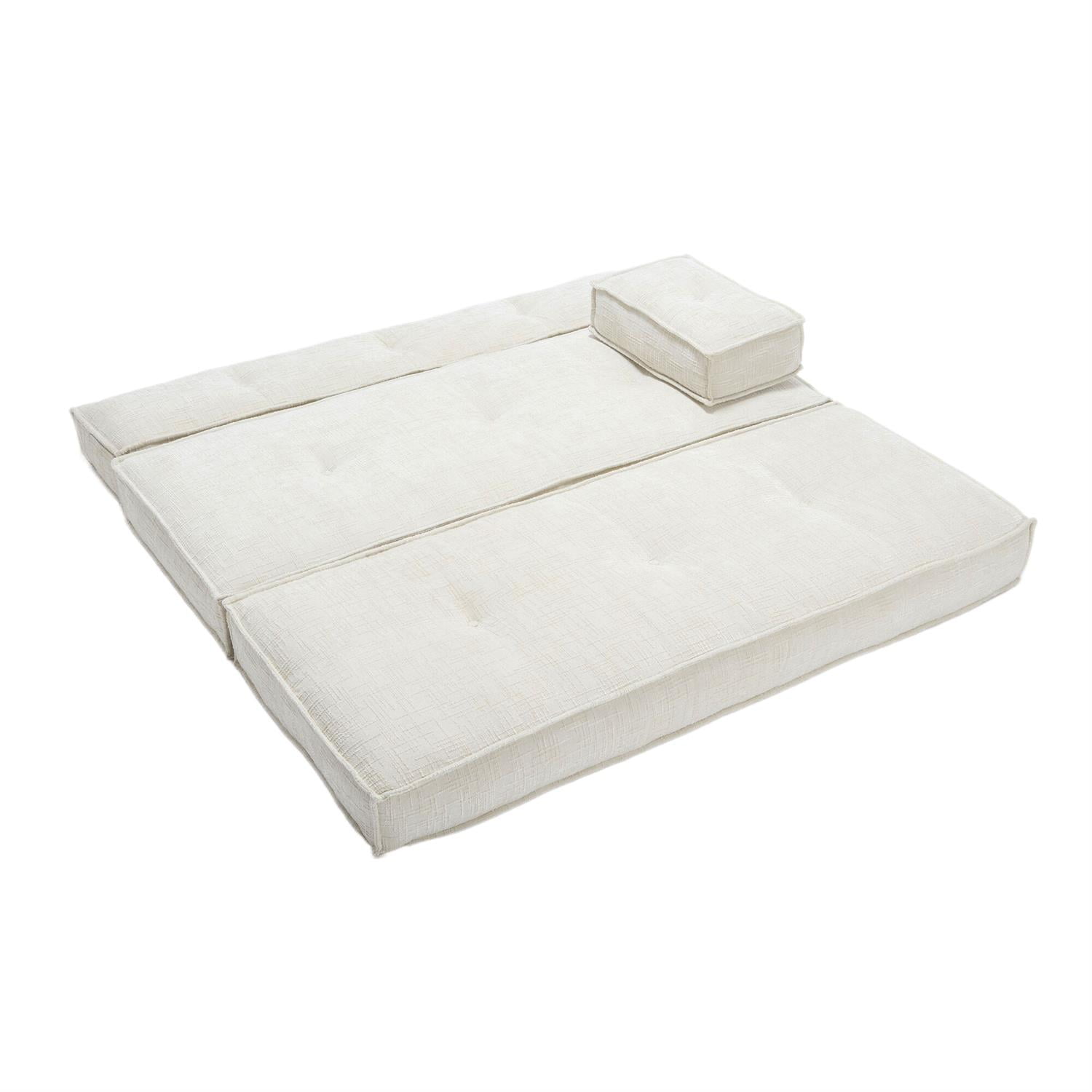 Demi Bonn 78" Versatile Chenille Sectional Sofa with Side Pocket, Modern Couch for Living Room, Customize Layout to Fit Any Space, White